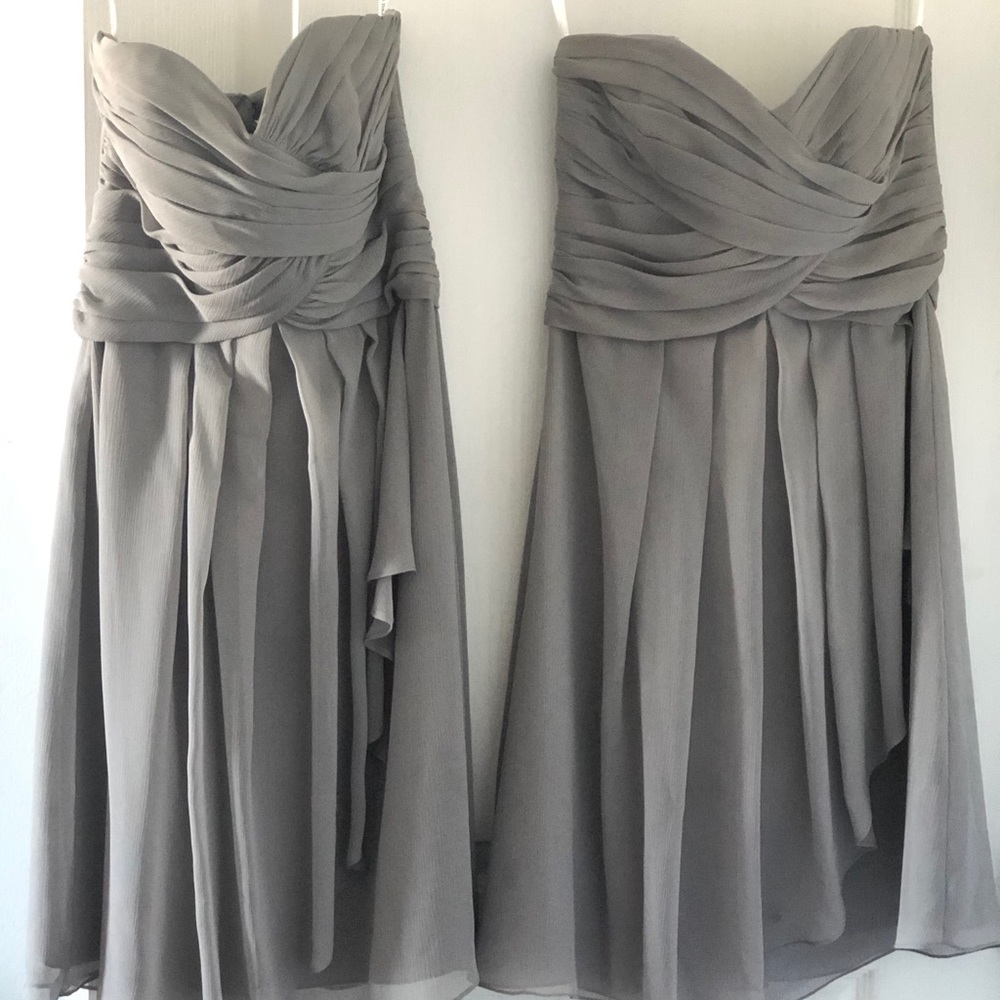 Light Gray Bridesmaid Dress (Size 4) Worn Once!
